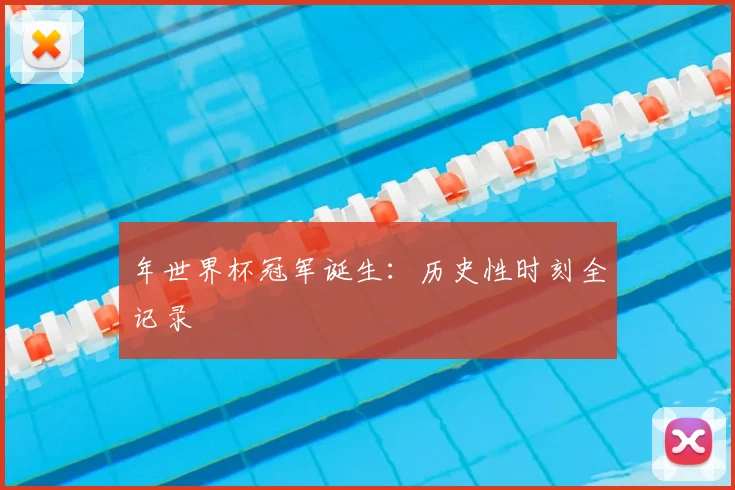 年世界杯冠军诞生:历史性时刻全记录